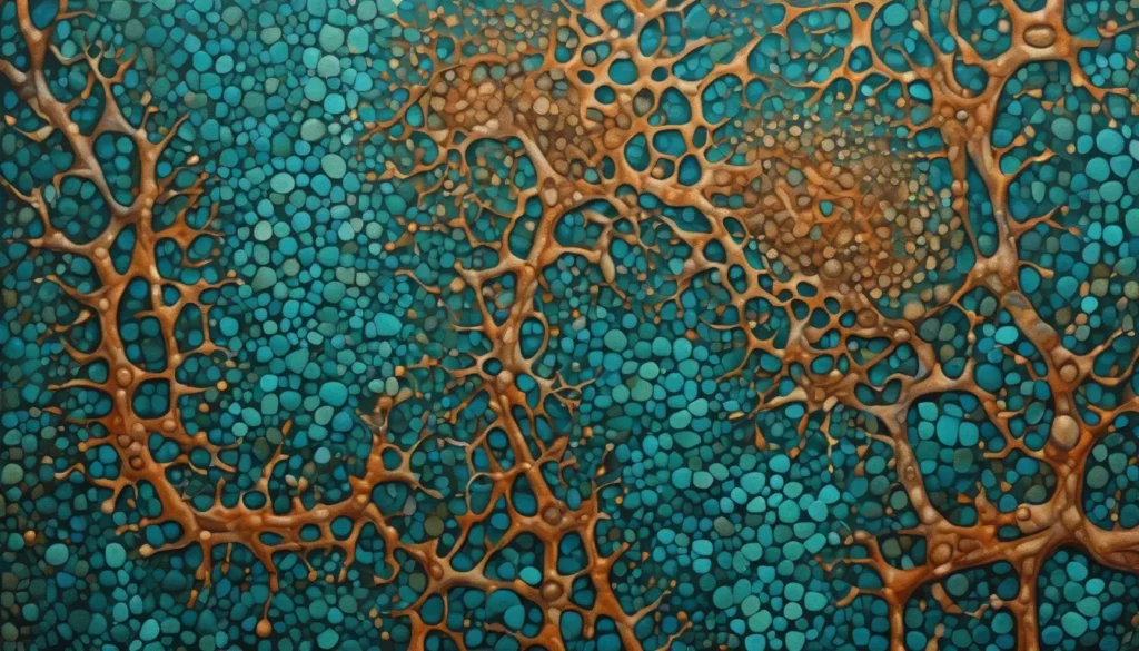Peinture pointilliste abstraite symbolisant le changement dans le corps