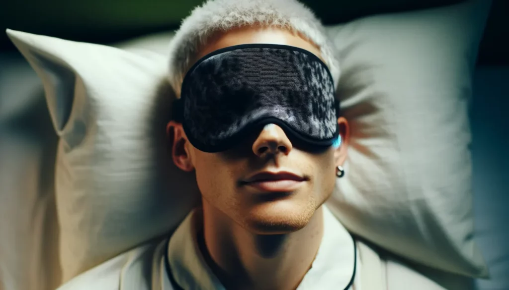 Eye mask and a space prepared for the session